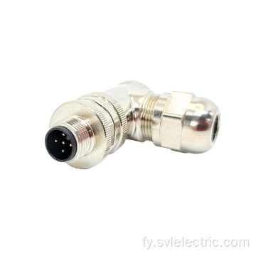 Metal Shielded Screw Terminal M12 Manlike Angled Connector